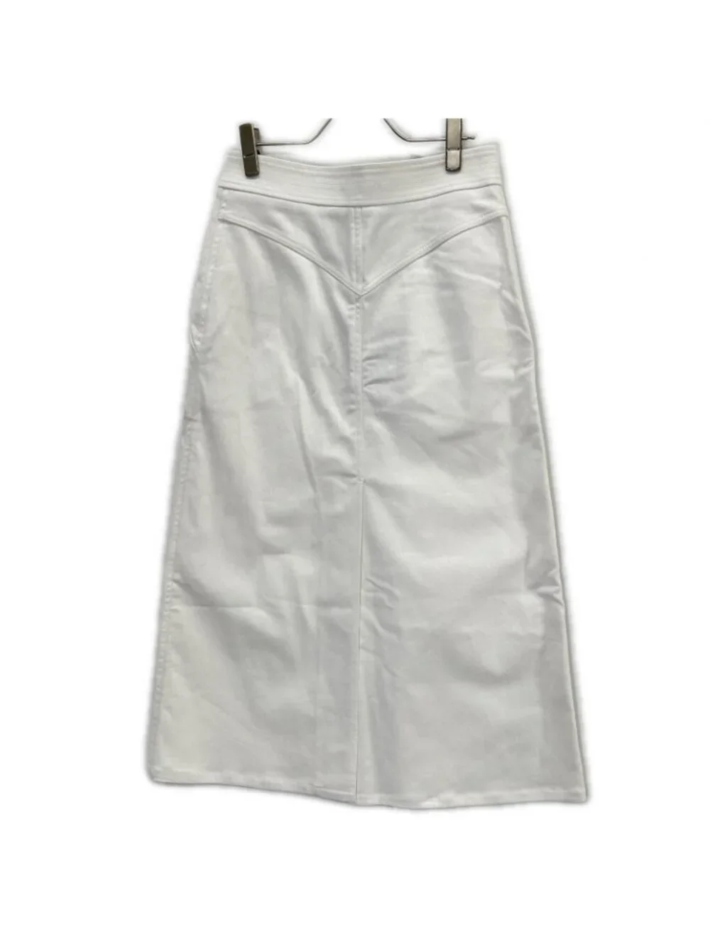 Louis Vuitton White Gold Button Denim Skirt 36
